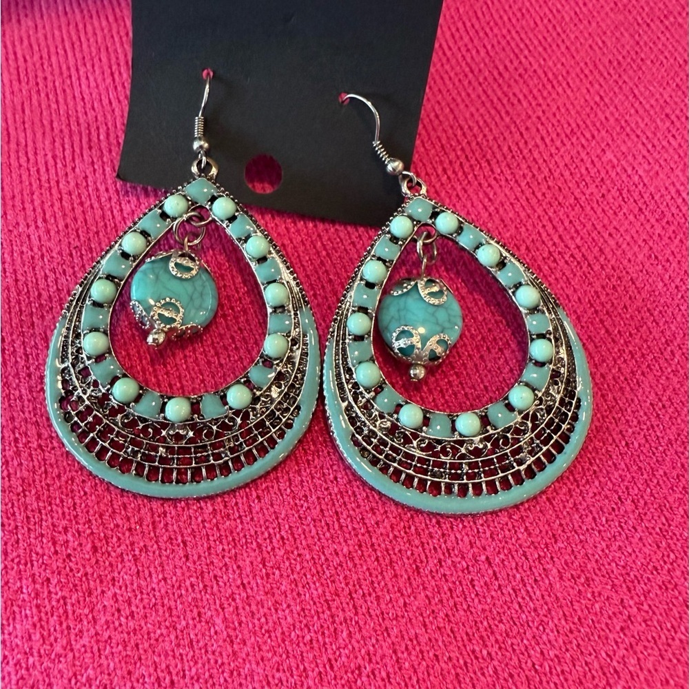 Turquoise Look‎ Teardrop Earrings